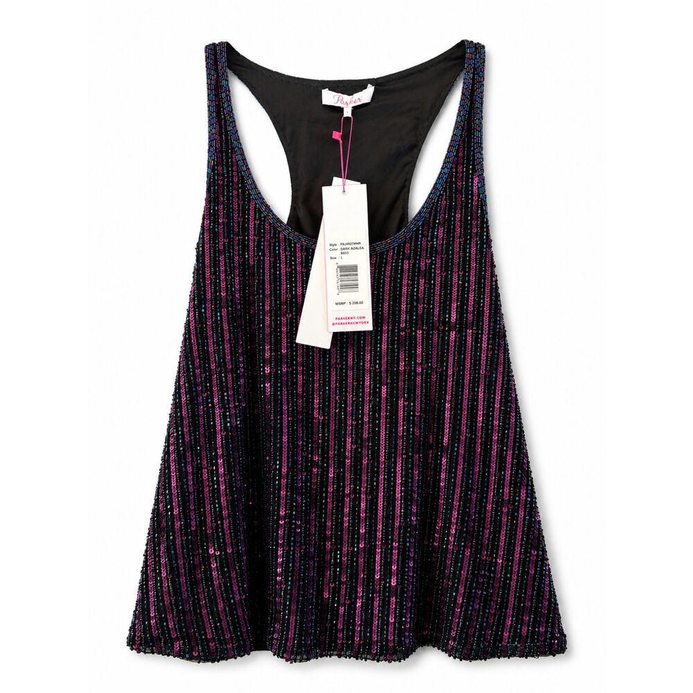 nwt - Parker NYC Nakita Beaded Tank Top - sz Large